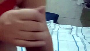 Prostitute girl chats with husband about her crazy day while jerking him off