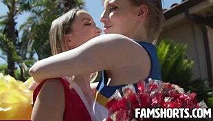 Cheerleader Maria Kazi Tastes Melody Marks Cherry Lips