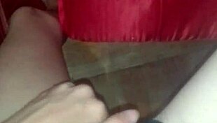 Skinny girl caresses pussy in shorts to orgasm