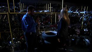 the agent couple fuck quick in the stolen auto parts warehouse with doggystyle and cum