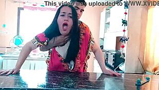 Indian Stepmother Explodes In Kitchen Sex With Stepson!