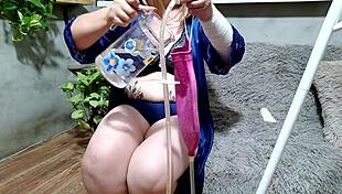 Russian BBW Performs Intense Home Enema And Masturbates To Orgasm