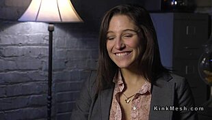 Brunette in Bondage Anal and Deep Throat Fucked