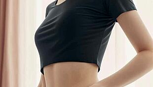 Model in panties and dark top