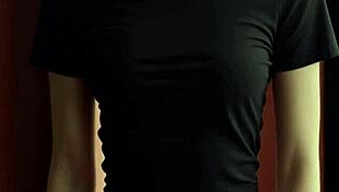 Model in panties and dark top