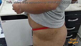 Brazilian Housewife Washes Dishes While Taking Cock