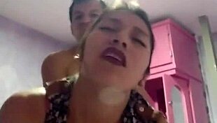 Giving her everything without removing the little skirt in this amateur scene