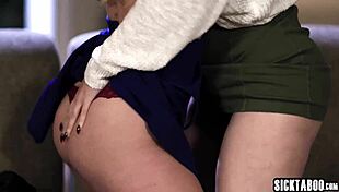 Why does this lesbian milf fuck that hot big tits milf? She enjoys pussy licking.