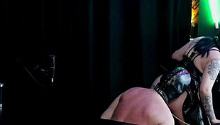 KALI KALIFA SITS HER PUSSY ON SUBMISSIVE'S FACE TO SHOW DOMINATION AND GETS ASS LICKED IN SHEER RED