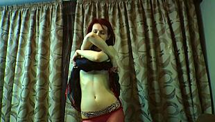 girl teases in her new fishnets for seductive view