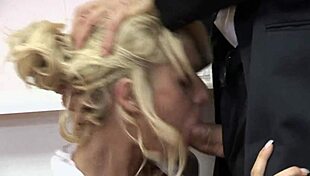 Slutty Blonde Secretary Fucked On Table