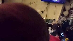 wife performs deepthroat blowjob for her friend