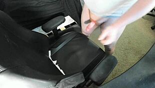 Ginger Explodes Huge Cum Load On Chair In Amateur Masturbation Session