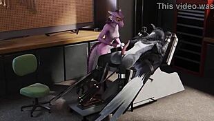 the furry bird is bound and milked by his girl