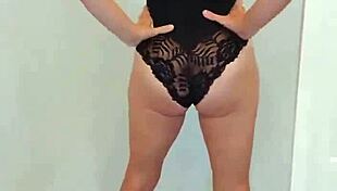 Black bodysuit and black heels try on haul