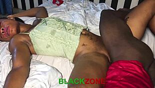 Fuck and cum on her shaved pussy in this amateur bedroom scene