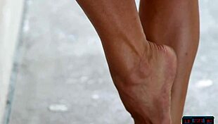 big natural tits teen babe madison walker stretches in morning on concrete