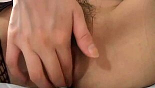 petite asian teen masturbates with dildo in lingerie