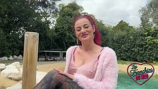 brunette milf takes two cocks in double penetration