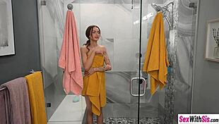 skinny teen stepsister contrasts blowjob with rough fuck