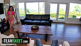 Oh man, this stepdad is punishing his bratty teen 18+ with some hardcore spanking and orgasm! 😩