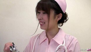 japanese nurse gives blowjob and titfuck to two patients in hospital roleplay