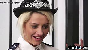 british policewomen tugging lively