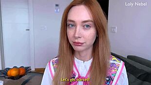 Young girl in casting interview with feet and legs focus