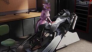 the furry bird is bound and milked by his girl