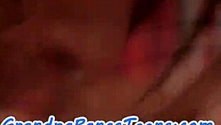 Hey, hairy pussy teen is pounding that old man's cock