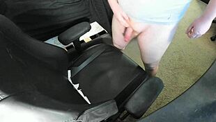 Ginger Explodes Huge Cum Load On Chair In Amateur Masturbation Session