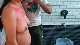 Brother fucks Saara anal during Holi celebration