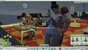 lucky guy gets his dick swallowed up by thick wide hip asian interested in crushing his boner