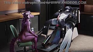 the furry bird is bound and milked by his girl