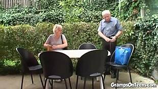 teen fucked by oldie in the woods during outdoor encounter