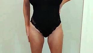 Black bodysuit and black heels try on haul