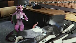 the furry bird is bound and milked by his girl