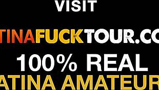 amateur big tits latina gives sloppy deep throat blowjob on gringo big cock in pov