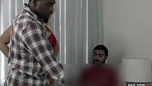 busty hottie milf alura jenson sucks rome major's bbc and gets banged hard in interracial group scene with deepthroat and riding