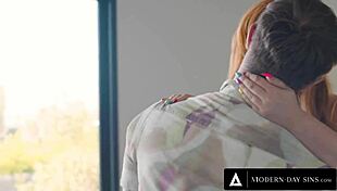 Modern-day sins - cuckold man caress redhead milf lauren phillips while shes getting hard fucked