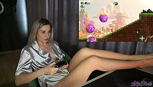 horny cosplayer cums from remote controlled vibrator during stream