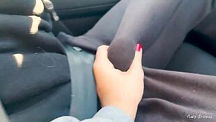 petite brunette gives me an amazing blowjob in the car while i drive - peaky brownies