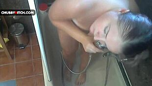 Fat ass soapy teen comes hard in bathtub, wow!