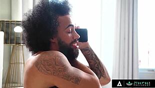 watch lacey jayne, that busty tattooed babe, get a wild nuru massage and outdoor fuck