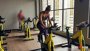 Latinas steamy gym workout ends with ass pounding