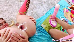 Enema Loving Lesbian Enjoys Toys