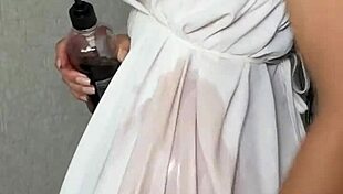 oiled up titfuck with big slutty tits and messy cumshot?