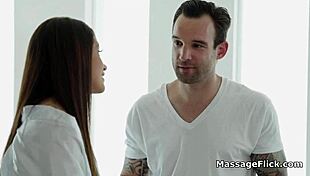 Threesome Oral Massage in the Parlor Shower with Fingering and Wet Pleasure