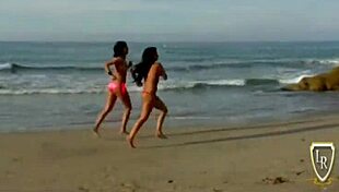 horny sluts with nice shaped bodies got fucked in the sand