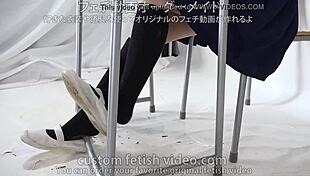 Socks fetish exploration. Detailed focus on feet, shoes, and various sock types.